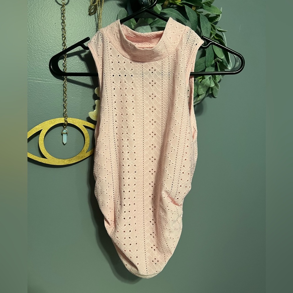 Shein Pink Mock neck top